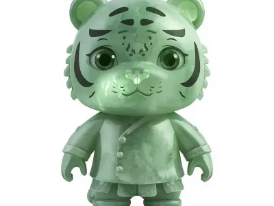 Stylized Jade Tiger 3D Character V03 Low-poly 3D model