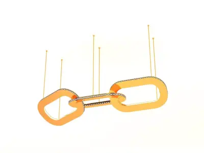 Golden Hanging Light 3D model