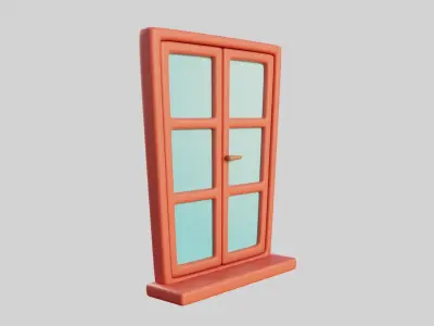 Cartoon Window 8b 3D model