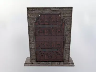 Medieval Roman Door Low-poly 3D model