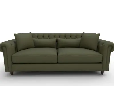 Eva Green Velvet Sofa 3D model