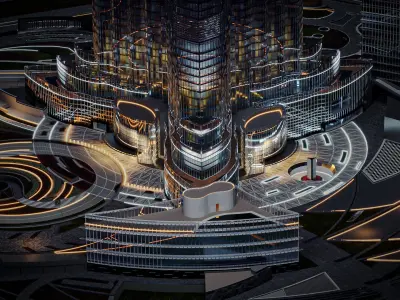 Burj Khalifa - lighting setup 3D model