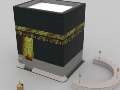 Muslims Kaaba Low-poly 3D model 3D model