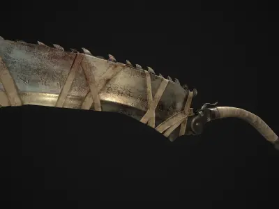 Next generation serrated machete Low-poly 3D model