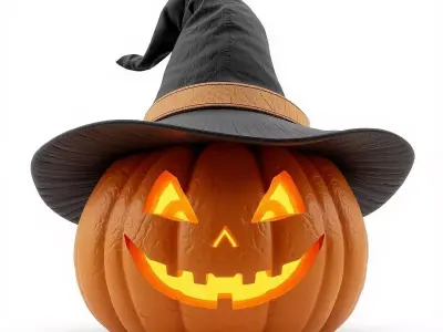 Realistic JackOLantern Witch 3D Model Spooky Sorcerer Prop Low-poly 3D model