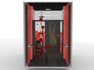 Bathroom Interior Design without Furnitures 3D model