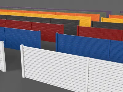 PBR Metal Fence 1 Low-poly 3D model