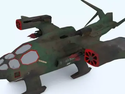 Sci-fi dropship Low-poly 3D model