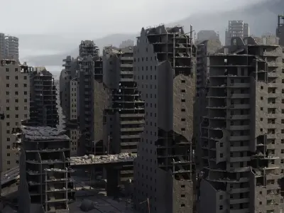 Post Apocalyptic Ruined City 3D model