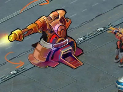 Rotating turret - flame type 01 3D model