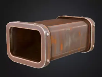 Rusty Metal Duct Low-poly 3D model