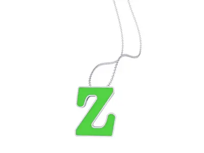Kids Alphabet Z Pendants 3dm STL OBJ FBX Renders Details 3D print model