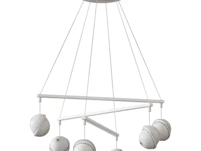 Kovacs Silver Slice 6 Light 30 Wide LED Crystal Chandelier 3D model
