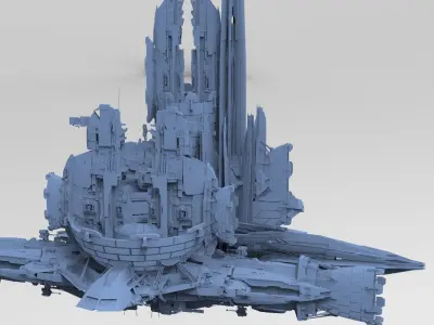 Halo Forerunner Inspired Energy Pilon Generators 3 together 3D model