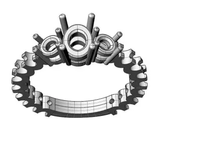 Original Oval and Round couple Ring Sph Rb Emr Variations 3D print model