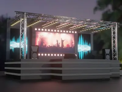Entertainment Concert Stage 3D Model 3D model