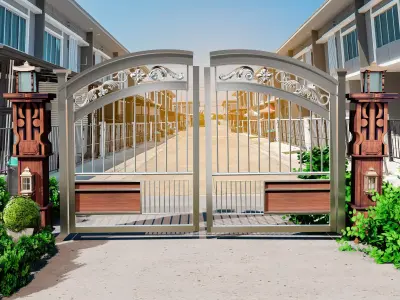 Outdoor Main Gate-2 with Metal Stainless steel 3D model
