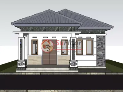 House 7x10m code 590 - Sketchup 3D model 3D model 3D model