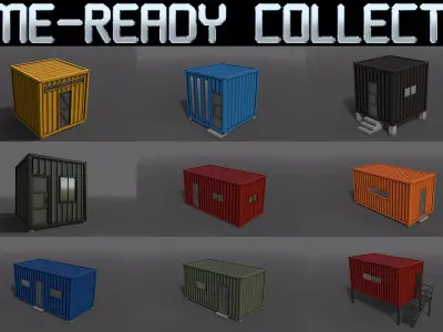 PBR Container House AA 3D Model Pack