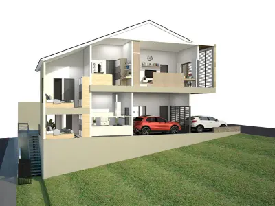 Interior Exterior and Layout House 3D model