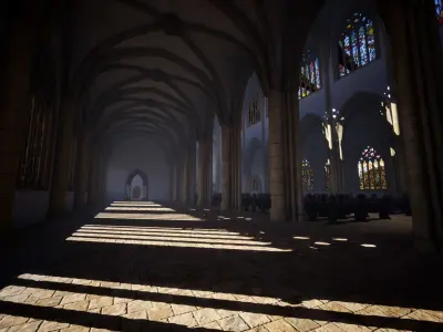 Modular Gothic Church Low-poly 3D model