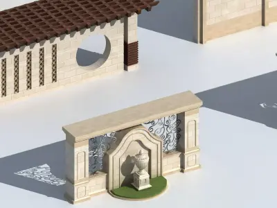 Fence in classic style with  3D model