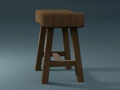 Free Stool Pack of 4 - PBR Lowpoly 3D model - Cuboidal Studios Free low-poly 3D model