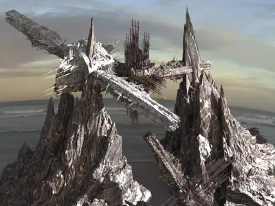 Alien Cliffs Sharp Bridge 3  3D model