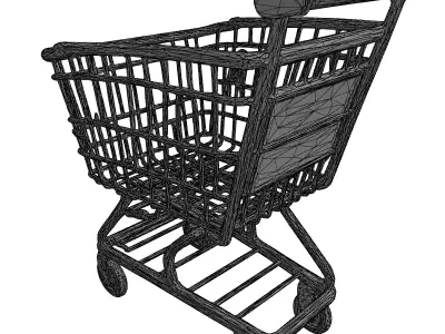 Rusty Abandoned Shopping Cart Model Low-poly 3D model