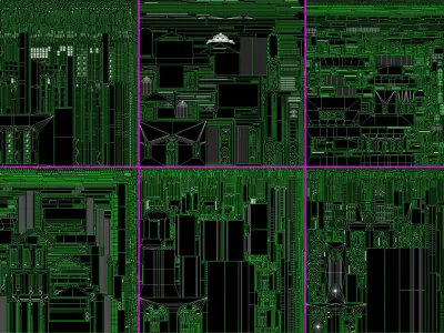 Building Facade Collection 8 - 20 pieces Low-poly 3D model