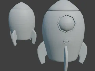 Low poly rocket 3d model ship Free 3D model