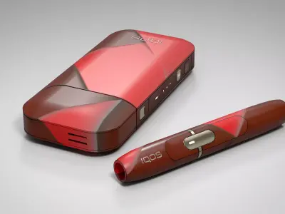 IQOS RedNBrown Grid PBR Low-poly 3D model