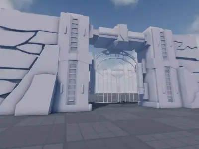 Futuristic High Security Gate 3D model