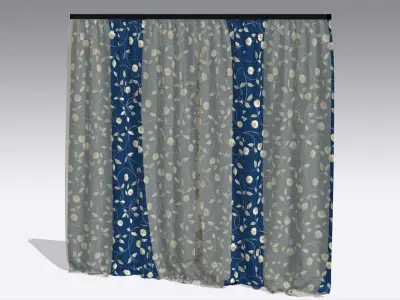 Curtain Low-poly 3D model