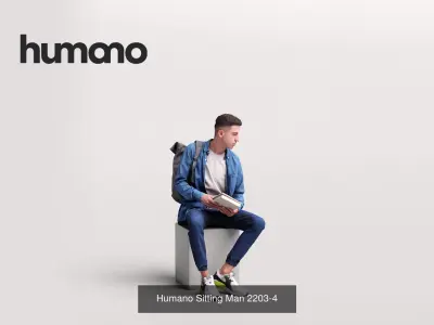 Humano 6-Pack - SITTING SEATED WOMAN MAN PEOPLE - 6x 3D models A