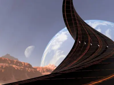Twisted Layered Tower Futuristic 3D model
