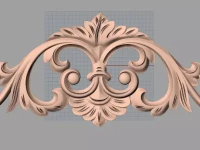 Door design 3D relief model STL format file for CNC carving E700 3D model