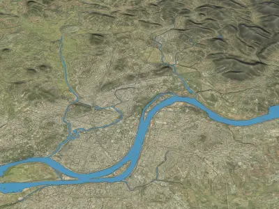 Pyongyang - 3D Terrain Low-poly 3D model