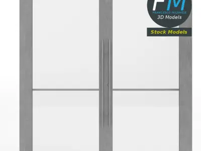 Aluminium French doors 3D model