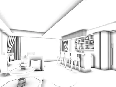 Business Restaurant - Coffee - Banquet  94 3D model