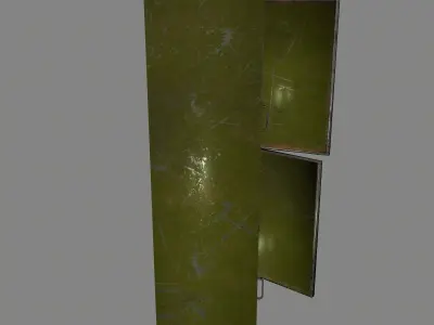 locker 5 three cupboards Low-poly 3D model