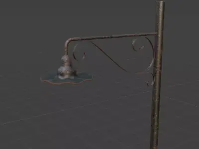 Realistic Street Light Low-poly 3D model