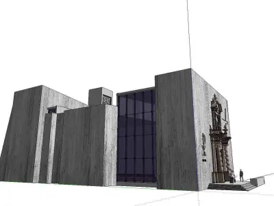 Architecture-Religion-God-Culture-Temple-094 church with cross 3D model
