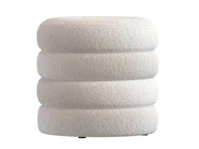 Mecca Boucle Round Storage Ottoman 3D model