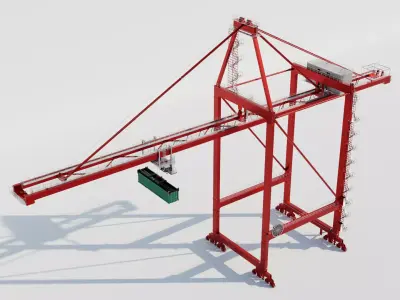 Gantry Shore Crane - Harbor crane 3D model
