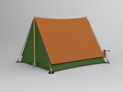 Camp Scene Low-poly 3D model