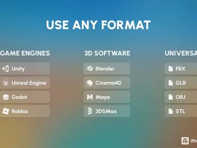Desert City Oasis Low-poly 3D model