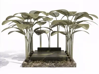 The Refuge Bed with Green Marble Base by Marc Ange 3D model