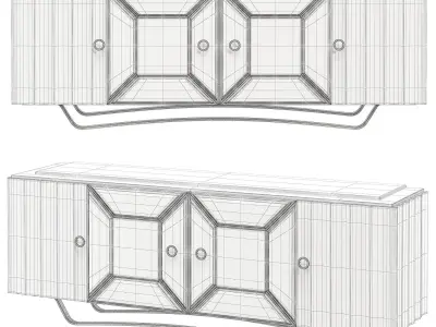 PANTELLERIA 4 DOOR SIDEBOARD Low-poly 3D model
