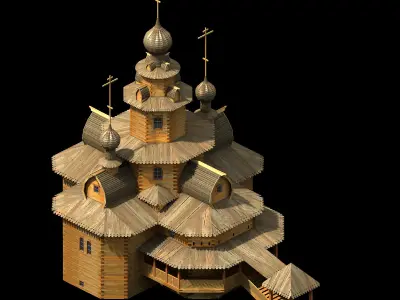 Different dimension - building - wooden house 01 3D model